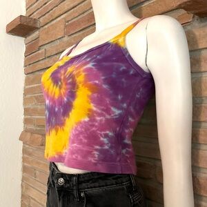 Vintage Gaziani Tie Dye Cropped Tank Medium
